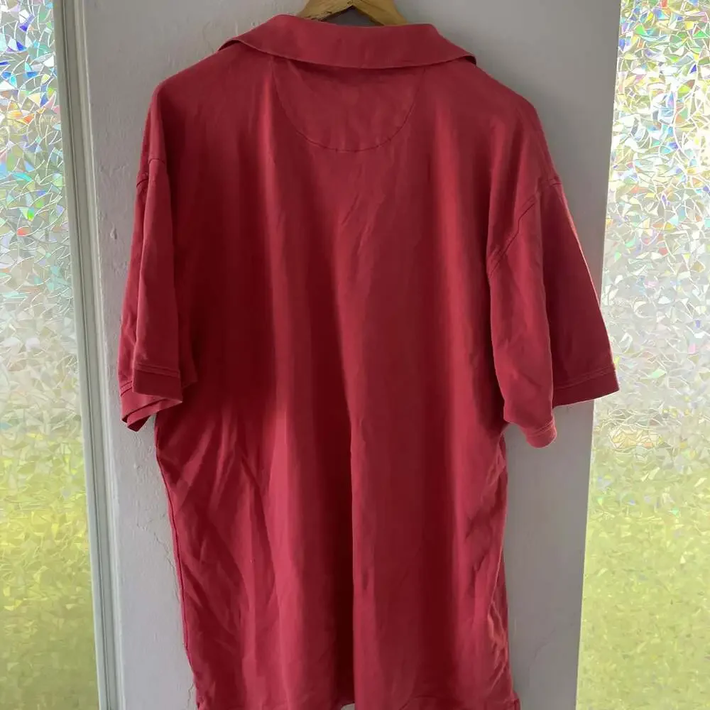 Chestnut Hill Men's Red Short Sleeve Collared Polo Shirt XL